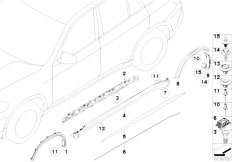 E70 X5 3.0d M57N2 SAV / Vehicle Trim/  M Wheel Arch Cover Sill