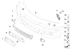 E46 M3 S54 Cabrio / Vehicle Trim/  M Front Bumper Trim Panel