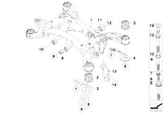 E71 X6 35dX M57N2 SAC / Rear Axle/  Rear Axle Carrier