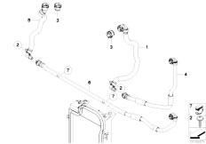 E71 X6 35iX N54 SAC / Radiator Cooling System Water Hoses-2