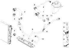 E71 X6 35iX N54 SAC / Radiator/  Cooling System Water Hoses