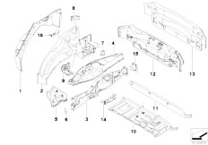 E71 X6 50iX N63 SAC / Bodywork Rear Wheelhouse Floor Parts