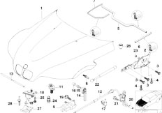 Z3 Z3 2.2i M54 Roadster / Bodywork/  Engine Hood Mounting Parts