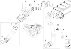 E61 535d M57N Touring / Engine Intake Manifold Supercharg Air Duct Agr