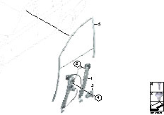 F01 740i N54 Sedan / Vehicle Trim/  El Front Door Window Lifting Mechanism