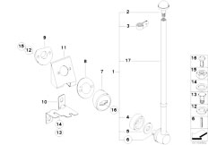 E65 740i N62N Sedan / Restraint System And Accessories/  Flag Holder