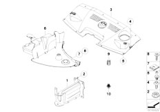 E85 Z4 2.5i N52 Roadster / Vehicle Trim Mounting Parts Engine Compartment