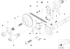 E39 540i M62 Touring / Engine/  Timing Gear Timing Chain Top Vanos