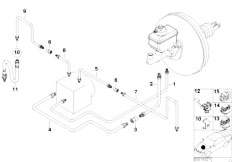 E38 L7 M73 Sedan / Brakes Front Brake Pipe Dsc