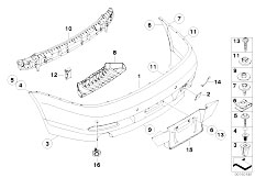 E63 645Ci N62 Coupe / Vehicle Trim Bumper Trim Panel Rear