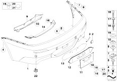 E63 M6 S85 Coupe / Vehicle Trim M Rear Bumper Trim