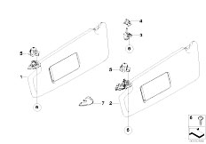E83N X3 2.0d M47N2 SAV / Vehicle Trim/  Sun Visor