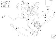 E61N 523i N53 Touring / Steering/  Hydro Steering Oil Pipes-2