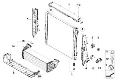 E71 X6 35dX M57N2 SAC / Radiator/  Mounting Parts F Radiator