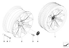 E60N 525d M57N2 Sedan / Wheels/  Bmw Light Alloy Wheel V Spoke 245