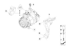 E93 M3 S65 Cabrio / Heater And Air Conditioning Air Conditioner Compressor Mounting Part