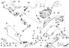 E70 X5 3.0d M57N2 SAV / Steering Power Steer Fluid Lines Adaptive Drive-2