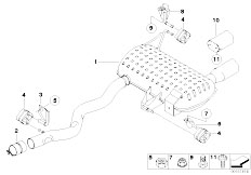 E92 316i N43 Coupe / Exhaust System/  Exhaust System Rear