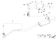 E87N 120d N47 5 doors / Exhaust System Exhaust System Rear