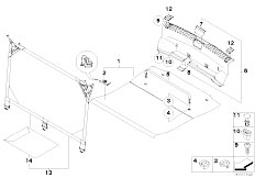 E81 120d N47 3 doors / Vehicle Trim/  Trunk Floor Loading Sill Dividing Net