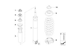 E90 M3 S65 Sedan / Rear Axle Rear Spring Strut Mounting Parts