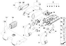 E87 120d M47N2 5 doors / Fuel Preparation System/  Mass Air Flow Sensor Intake Silencer