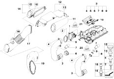 E60 520d M47N2 Sedan / Fuel Preparation System/  Mass Air Flow Sensor Intake Silencer