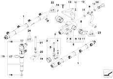 E65 740d M67 Sedan / Fuel Preparation System/  High Pressure Accumulator Injector Line