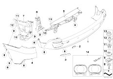 E70 X5 3.0d M57N2 SAV / Vehicle Trim/  Bumper Trim Panel Rear