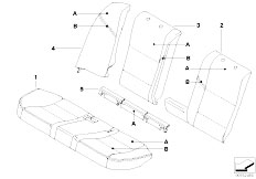 E61N M5 S85 Touring / Individual Equipment Individual Cover Seat Rear Leather