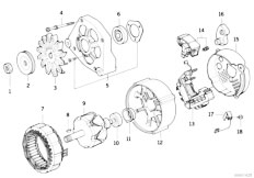 E36 318is M42 Sedan / Engine Electrical System/  Alternator Individual Parts 105a