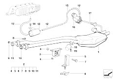 E36 328i M52 Sedan / Exhaust System Rear Silencer With Exhaust Flap