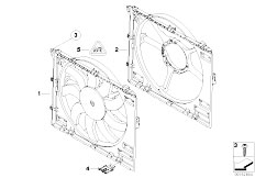 E93 M3 S65 Cabrio / Radiator Fan Housing Mounting Parts