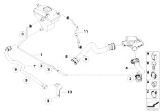 E93 M3 S65 Cabrio / Radiator Cooling System Water Hoses