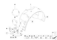 E85 Z4 3.0si N52 Roadster / Vehicle Trim/  Wheel Arch Trim Front