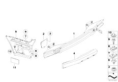 E93 M3 S65 Cabrio / Vehicle Trim M Carrier And Mounting Parts Bumper Rear