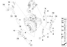 E81 123d N47S 3 doors / Engine/  Oil Supply Turbocharger