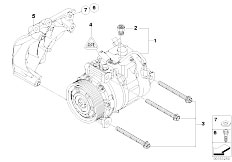 E61N 530xi N53 Touring / Heater And Air Conditioning/  Air Conditioner Compressor Mounting Part