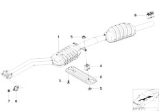 E46 320i M52 Sedan / Exhaust System/  Front Silencer