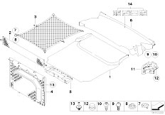 E93 330i N53 Cabrio / Vehicle Trim/  Trim Panel Trunk Floor