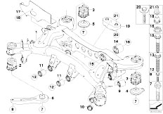 E93 325i N53 Cabrio / Rear Axle/  Rear Axle Carrier