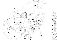 E61N 520d N47 Touring / Steering/  Hydro Steering Oil Pipes