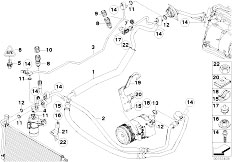 E83N X3 2.0d N47 SAV / Heater And Air Conditioning Coolant Lines