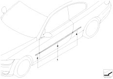 E92 330i N53 Coupe / Vehicle Trim/  Protective Strips Side