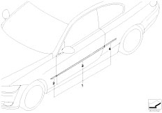 E92 325xi N53 Coupe / Vehicle Trim/  Protective Strips Side