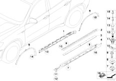 E71 X6 50iX N63 SAC / Vehicle Trim Cover Wheel Arch Footboard