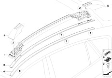 E71 X6 35dX M57N2 SAC / Vehicle Trim/  Roof Moulding Roof Rail