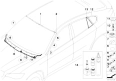 E71 X6 35dX M57N2 SAC / Vehicle Trim/  Glazing Single Parts