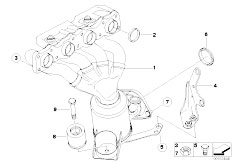 E87N 120i N43 5 doors / Exhaust System/  Exhaust Manifold With Catalyst