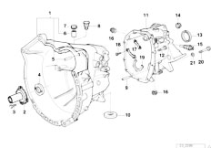 E36 318tds M41 Touring / Manual Transmission/  S5d G Housing Mounting Parts